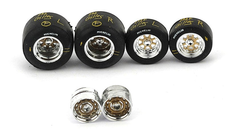 SET PNEUMATICI SLICK + CERCHI PER FERRARI 126 CK 1980-81 COD.BM 367 1:43 - Brumm - BMF099