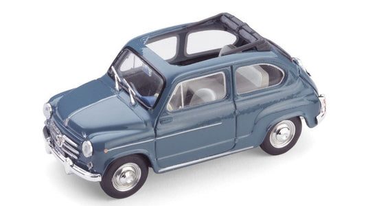 FIAT 600 D BERLINA 1960 TRASFORMABILE APERTA BLEU 404 1:43 - Brumm - BM0317-09