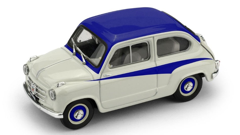 FIAT ABARTH 750 1956 GRIGIO CHIARO/TETTO A CONTRASTO FREGI BLU 1:43 - Brumm - BM0645-02