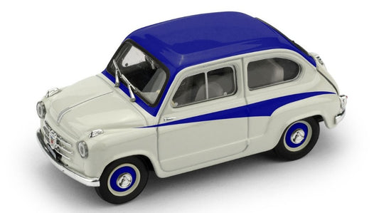 FIAT ABARTH 750 1956 GRIGIO CHIARO/TETTO A CONTRASTO FREGI BLU 1:43 - Brumm - BM0645-02