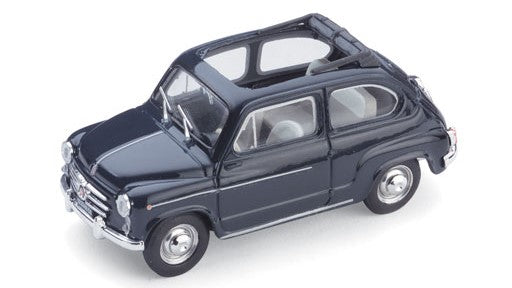 FIAT 600 D BERLINA 1960 TRASFORMABILE APERTA BLEU SCURO 456 1:43 - Brumm - BM0317-10