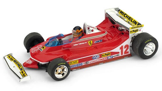 FERRARI 312 T4 G.VILLENEUVE 1979 N.12 PROVE USA OVEST GP W/PILOTE 1:43 - Brumm - BM0578BCH