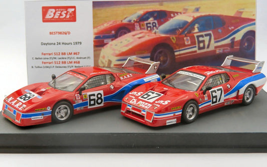 FERRARI 512 BB LM N.67+68 24 H DAYTONA 1979 Ed.Lim.PCS 78 1:43 - Best Model - BT9826-D