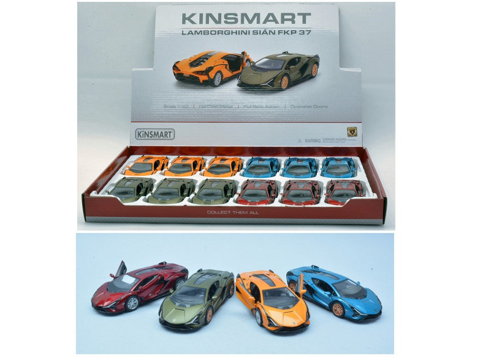 LAMBORGHINI SIAN  COL.ASS.cm 12 - Kinsmart - KT5431D