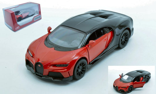 BUGATTI CHIRON SUPERSPORT RED/BLACK cm 11 1:32 BOX - Kinsmart - KT5423WR