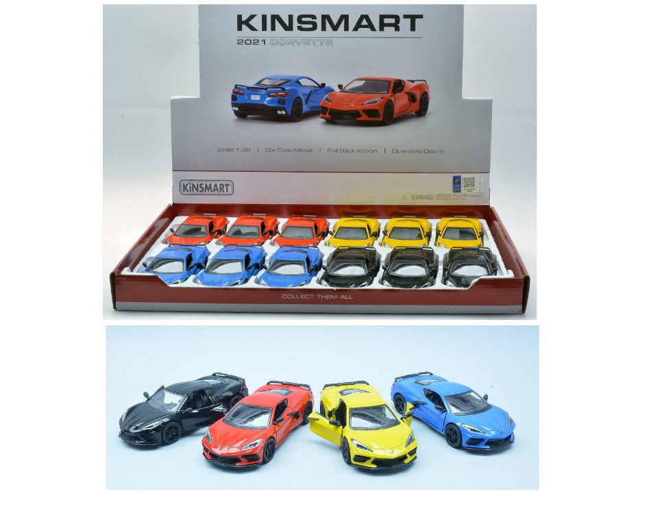 CHEVROLET CORVETTE  2021 ASS.cm 12 - Kinsmart - KT5432D