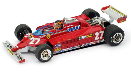 FERRARI 126 CK G.VILLENEUVE 1981 N.27 WINNER MONTECARLO GP W/PILOTE 1:43 - Brumm - BM0367CH