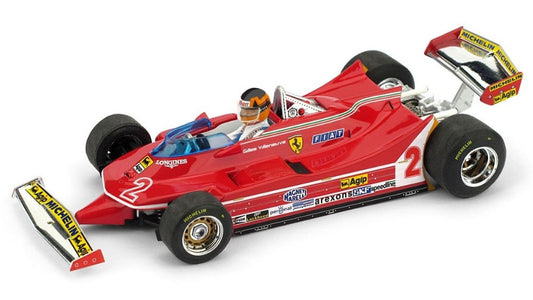 FERRARI 312 T5 GILLES VILLENEUVE 1980 N.2 BRAZIL GP + PILOTE 1:43 - Brumm - BM0575CH