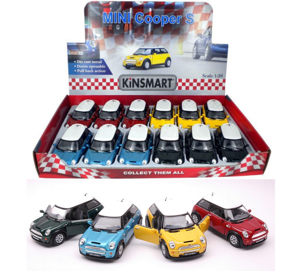 MINI COOPER S COL.ASS. cm 12 1:28 - Kinsmart - KT5059D