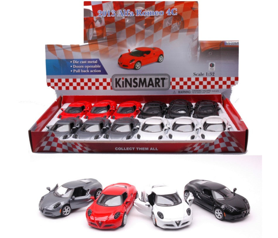 ALFA ROMEO 4C 2013 cm 12,5 1:32 - Kinsmart - KT5366