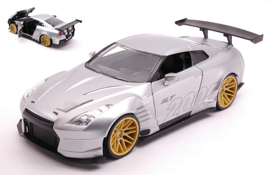 NISSAN GT-R (R35) BEN SOPRA "I LOVE THE 2000s" PRIMER CANDY SILVER 1:24 - Jada Toys - JADA31377