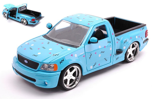 FORD F-150 SVT LIGHTNING "I LOVE THE 90s" GLOSSY BLUE 1:24 - Jada Toys - JADA31378