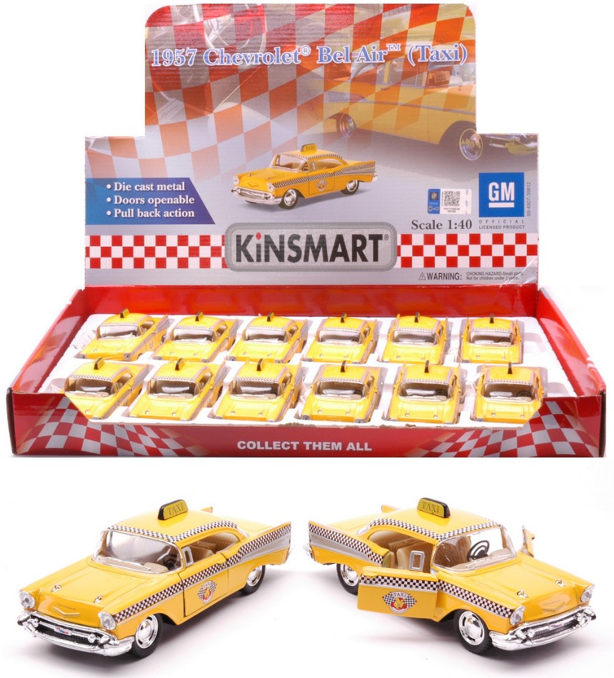 CHEVROLET BEL AIR 1957 TAXI cm 12 (5360D) 1:40 - Kinsmart - KT761
