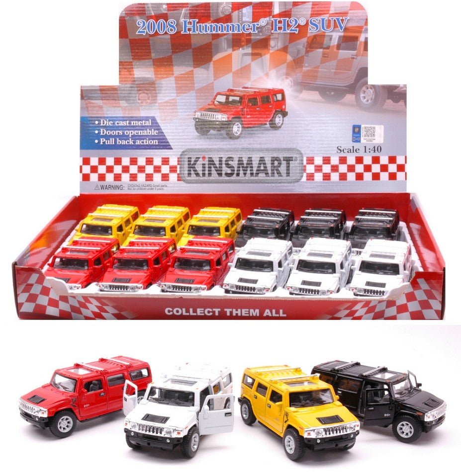 HUMMER H2 SUV 2008 COL.ASS.cm 12 1:40 - Kinsmart - KT776