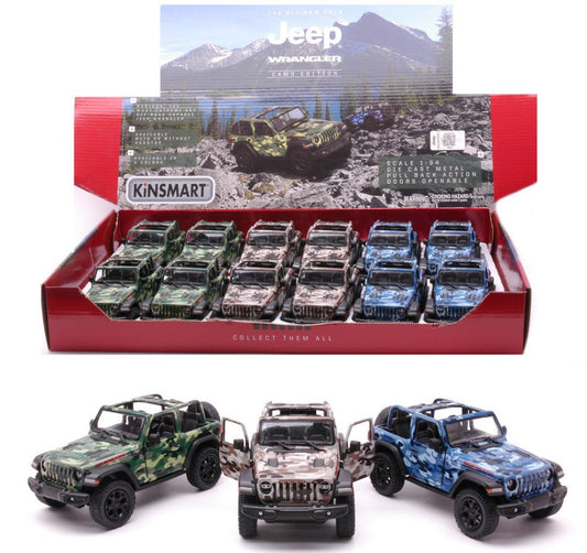 JEEP WRANGLER OPEN CAMOUFLAGE cm 12 (5420DA) 1:34 - Kinsmart - KT89075