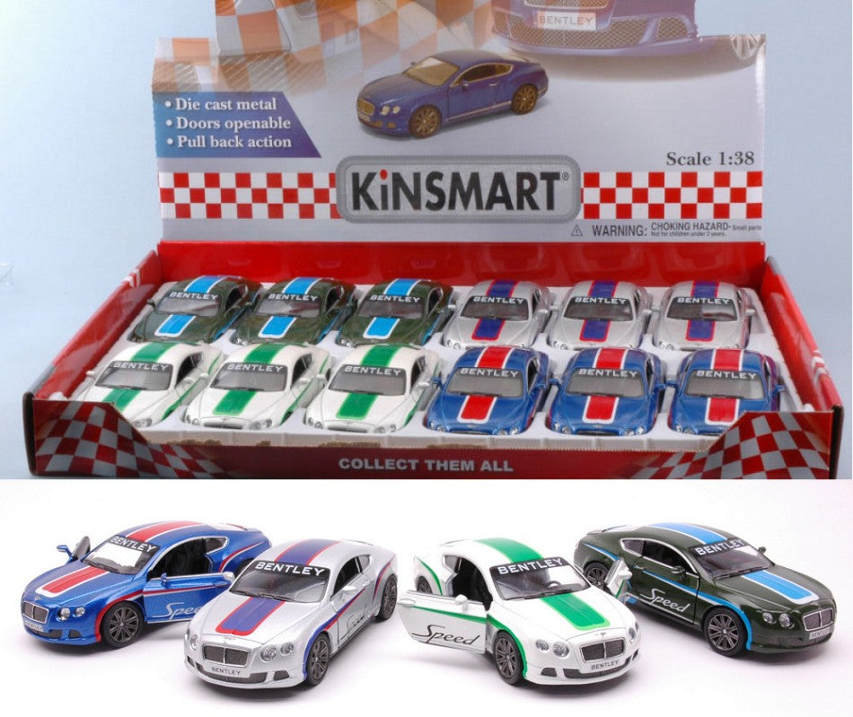 BENTLEY CONTINENTAL GT SPEED 2012 WITH PRINTING COL.ASS.cm 12 1:38 - Kinsmart - KT5369DF