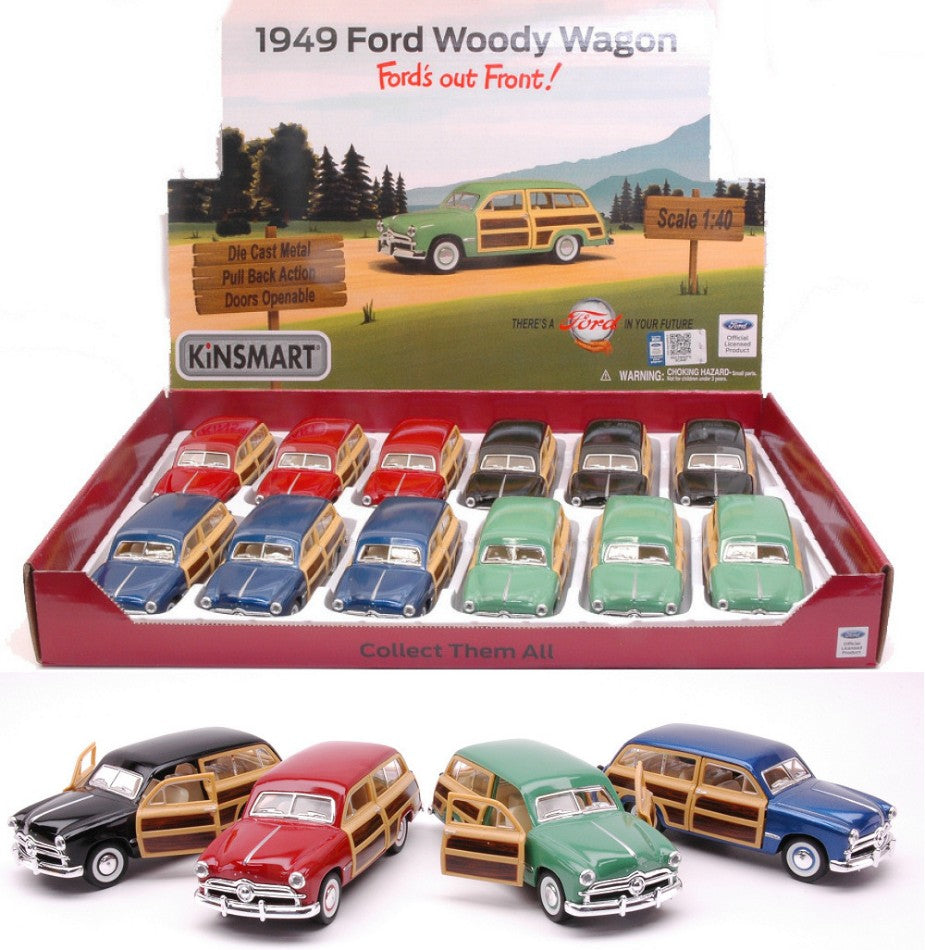 FORD WOODY WAGON 1949 cm 12 COL.ASS.1:40 - Kinsmart - KT5402D