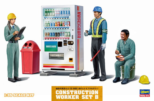 CONSTRUCTION WORKER SET B KIT 1:35 - Hasegawa - HA66006