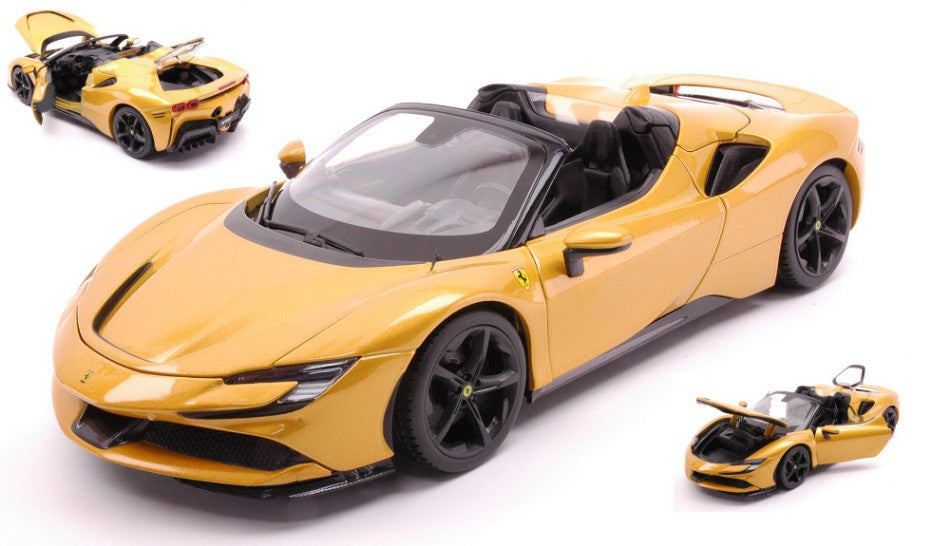 FERRARI SF90 STRADALE HYBRID SPIDER 2020 MET.GOLD 1:18 - Burago - BU16016Y