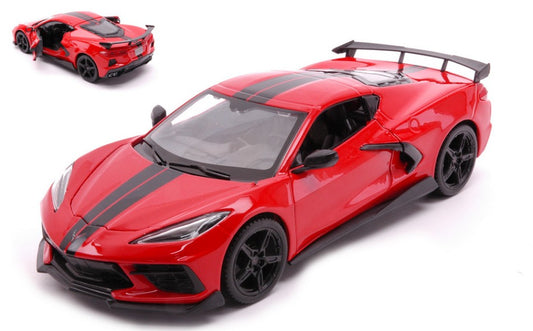 CHEVROLET CORVETTE STINGRAY COUPE' HIGH WING 2020 RED 1:24 - Maisto - MI31534O