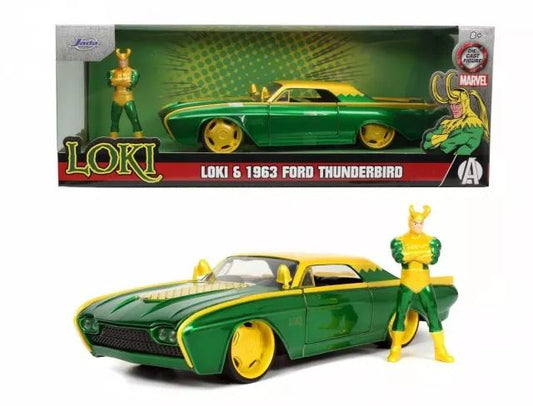FORD THUNDERBIRD 1963 MARVEL LOKI 1:24 - Jada Toys - JADA253225026