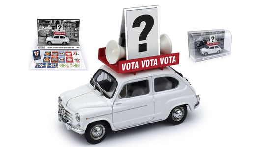 FIAT 600D ELEZIONI POLITICHE ITALIA 1963 1:43 - Brumm - BMS2216