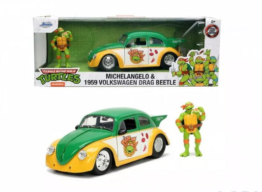 VW DRAG BEETLE 1959 "TURTLES" 1:24 - Jada Toys - JADA253285002