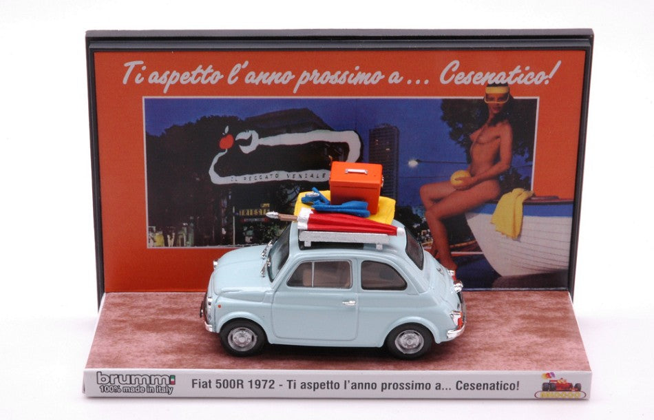 FIAT 500R VACANZE ITALIANE CESENATICO "TI ASPETTO L'ANNO PROSSIMO" 1:43 - Brumm - BMS2209N