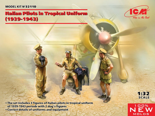 ITALIANS PILOTS IN TROPICAL UNIFORM (1939-1943) KIT 1:32 - ICM - ICM32110