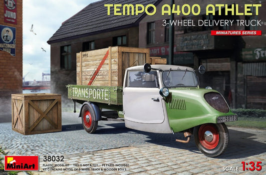 TEMPO A400 ATHLET 3-WHEEL DELIVERY TRUCK KIT 1:35 - Miniart - MIN38032