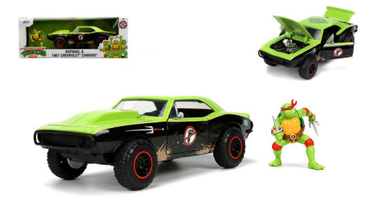 CHEVROLET CAMARO "TURTLES RAPHAEL" 1967 GREEN/BLACK 1:24 - Jada Toys - JADA85001