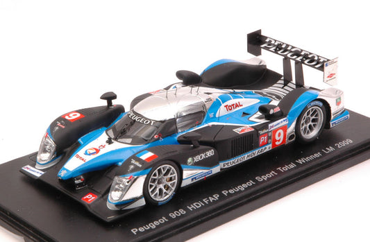 PEUGEOT 908 N.9 WINNER LM 2009 D.BRABHAM-M.GENE -A.WURZ 1:43 REPRO - Spark Model - 43LM09