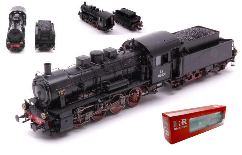 FS STEAM LOCOMOTIVE GR 460 OXIDE RED/BLACK LIVERY PERIOD II 1:87 - Rivarossi - HR2811
