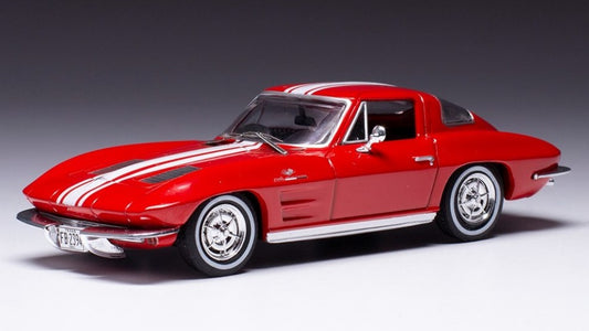 CHEVROLET CORVETTE STINGRAY 1963 RED/WHITE 1:43 - Ixo Model - CLC479