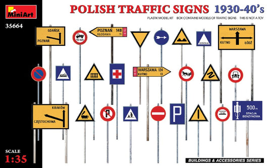 POLISH TRAFFIC SIGNS 1930-40s KIT 1:35 - Miniart - MIN35664