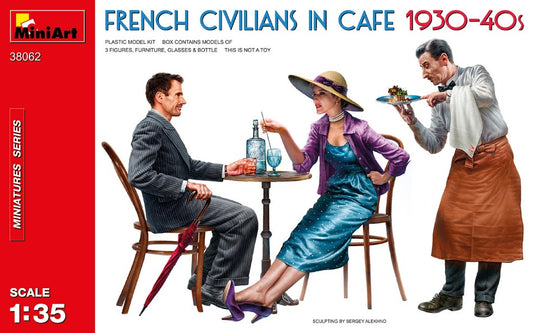 FRENCH CIVILIANS IN CAFE 1930-40s KIT 1:35 - Miniart - MIN38062