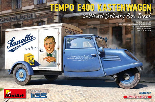 TEMPO E400 KASTENWAGEN 3-WHEEL DELIVERY BOX TRACK KIT 1:35 - Miniart - MIN38047