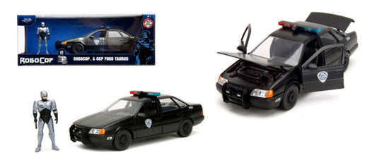 FORD TARUS FROM "ROBOCOP" WITH FIGURE 1986 BLACK/SILVER 1:24 - Jada Toys - JADA253255060