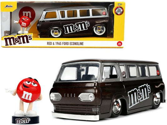 FORD ECONOLINE WITH RED FIGURE "M&M'S" 1965 BROWN 1:24 - Jada Toys - JADA253255065