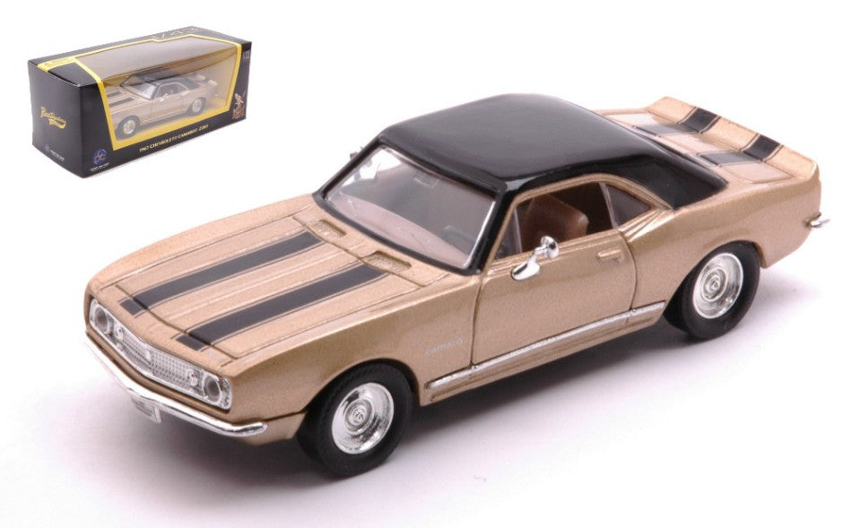 CHEVROLET CAMARO Z-28 1967 GOLD WITH BLACK STRIPES 1:43 - Lucky Die Cast - LDC94216GD