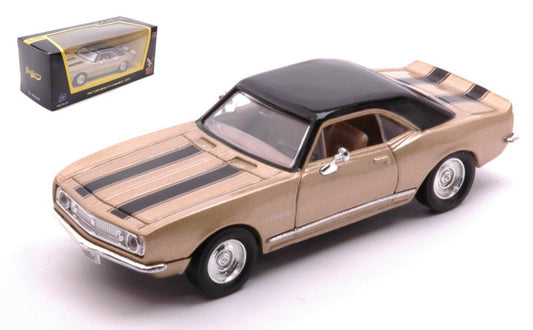 CHEVROLET CAMARO Z-28 1967 GOLD WITH BLACK STRIPES 1:43 - Lucky Die Cast - LDC94216GD