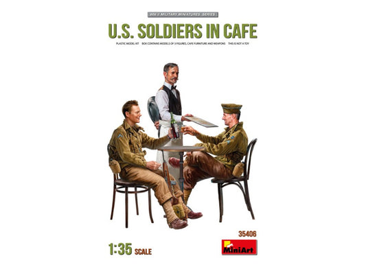 U.S. SOLDIERS IN CAFE' KIT 1:35 - Miniart - MIN35406