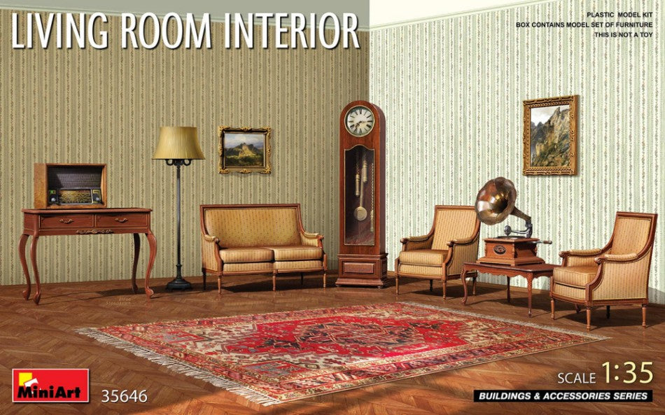 LIVING ROOM INTERIOR KIT 1:35 - Miniart - MIN35646