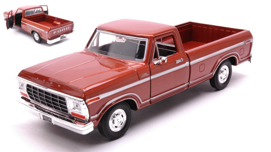 FORD F-150 PICK-UP CUSTOM 1979 BROWN METALLIC 1:24 - MotorMax - MTM79346BN