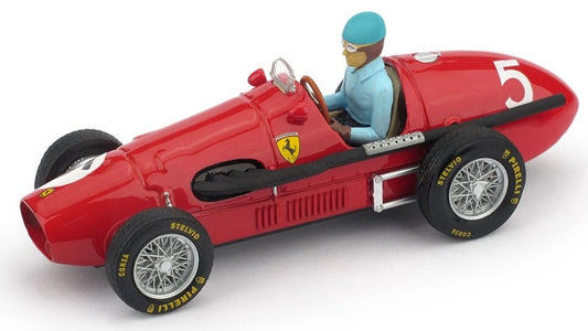 FERRARI 500 F2 ALBERTO ASCARI 1953 N.5 WINNER BRITISH GP W/PILOTE 1:43 - Brumm - BM0044CH