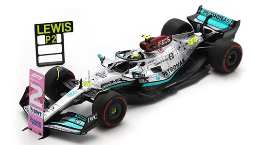 MERCEDES F1 L.HAMILTON 2022 N.44 2nd BRAZIL GP W/PIT AND NUMBER BOARD - Spark Model - S8556