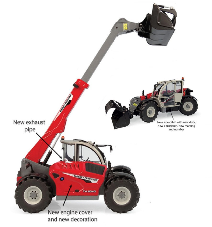SOLLEVATORE TELESCOPICO MASSEY FERGUSON TH 8043 1:32 - Universal Hobbies - UH6342