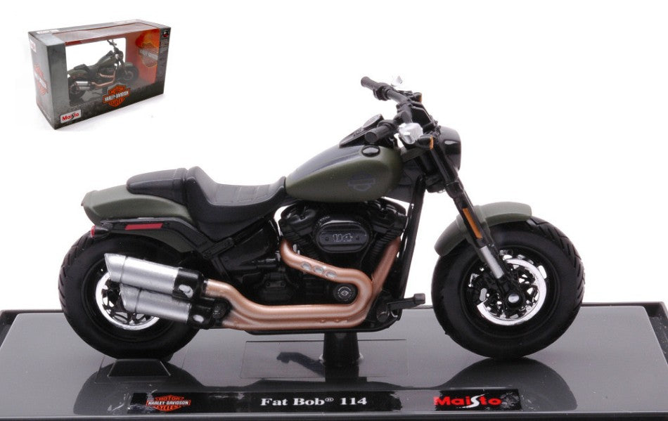 HARLEY DAVIDSON FAT BOB 114 OLIVE MATT 1:18 - Maisto - MI21854