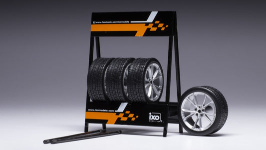 SET 4 WHEELS HYUNDAI SILVER 1:18 - Ixo Model - 18SET020