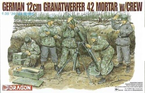 GERMAN 12 cm GRANATWERFER42 MORTAR W/CREW KIT 1:35 - Dragon - D6090